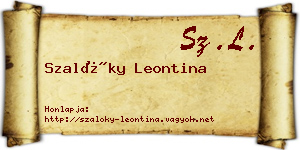 Szalóky Leontina névjegykártya